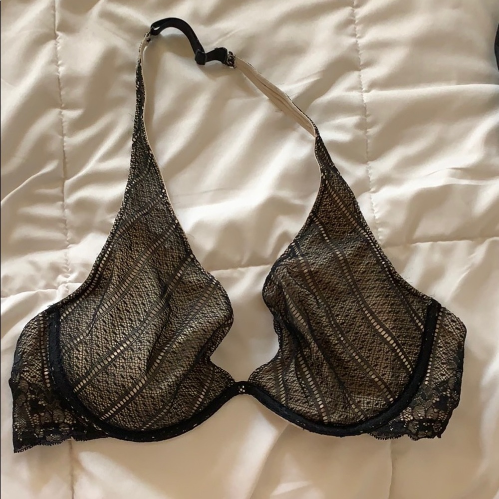 Halter Black Lacey bra